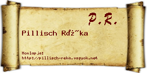 Pillisch Réka névjegykártya